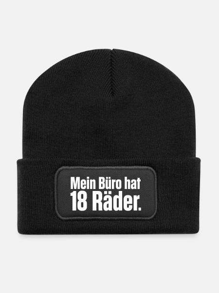 Mein Büro hat 18 Räder - LKW Fahrer, Fernfahrer - Recycelte Patch Beanie - Schwarz