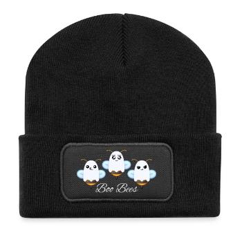 Buh-Bienen - Recycelte Patch Beanie - Schwarz - Vorne