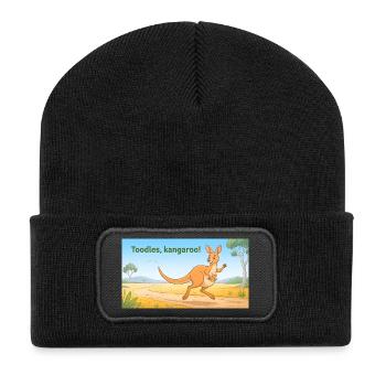TOODLES KANGAROO - Recycelte Patch Beanie - Schwarz - Vorne