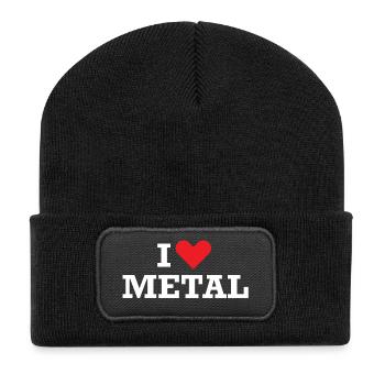 Ich Herz Metal - Recycelte Patch Beanie - Schwarz - Vorne