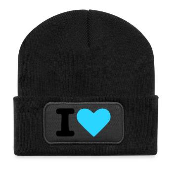I love - I heart - Recycled Patch Beanie - black - Front