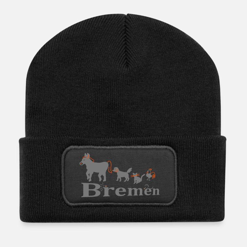Bremen - Recycelte Patch Beanie - Schwarz
