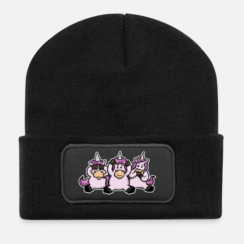 nichtshorn.png - Recycelte Patch Beanie - Schwarz