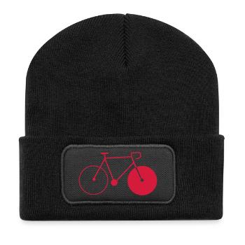 bike fixie fahrrad cycling sommer radsport rad - Recycelte Patch Beanie - Schwarz - Vorne