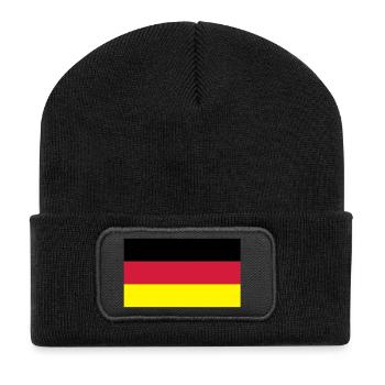 deutschlandflagge - Recycelte Patch Beanie - Schwarz - Vorne