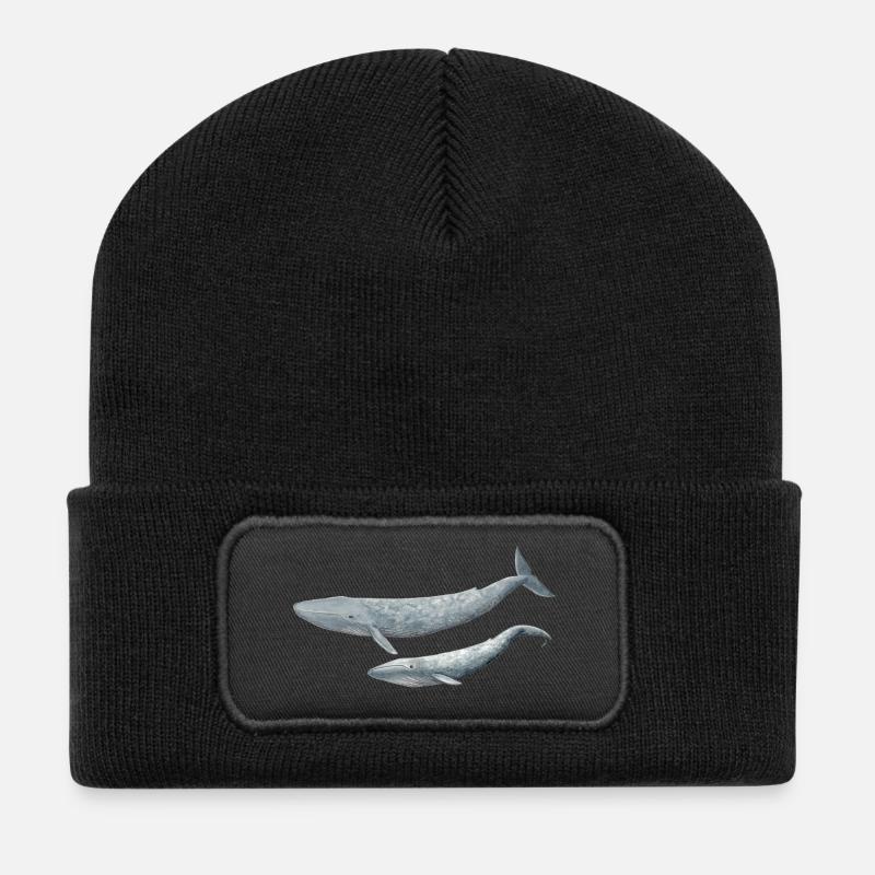 Blue Whale - Blue Whale - Baleine bleue - Recycelte Patch Beanie - Schwarz