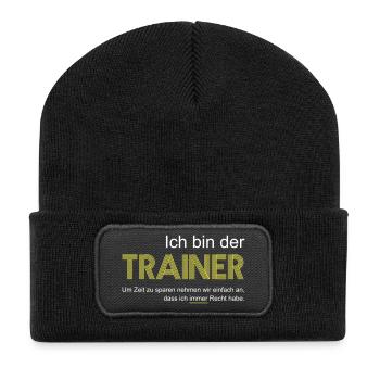 Trainer T-Shirt - Recycelte Patch Beanie - Schwarz - Vorne