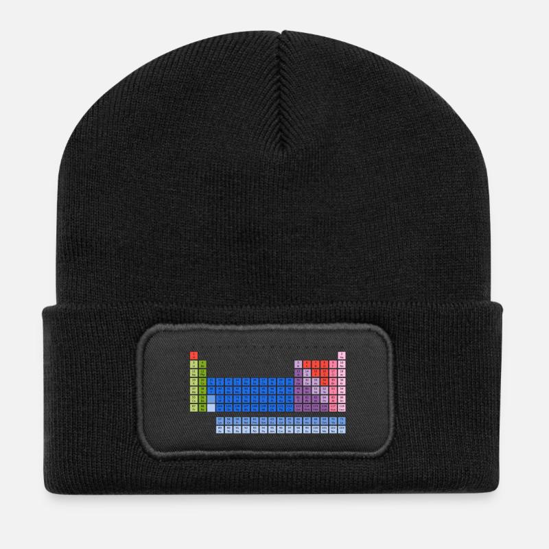 Periodensystem der Elemente (PSE) Periodic Table - Recycelte Patch Beanie - Schwarz