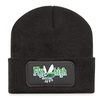 motif chemise mouche voler haut nouveau parti - Beanie recyclé à patch - charbon - Devant