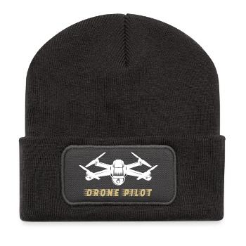 drone pilote Drone - Beanie recyclé à patch - charbon - Devant