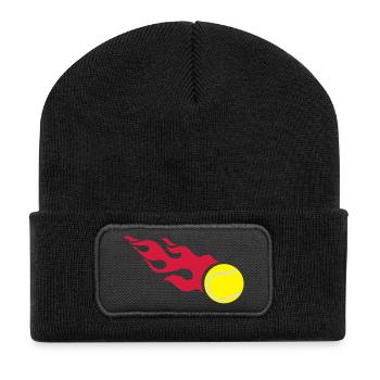 tennis_fire_f3 - Recycelte Patch Beanie - Schwarz - Vorne
