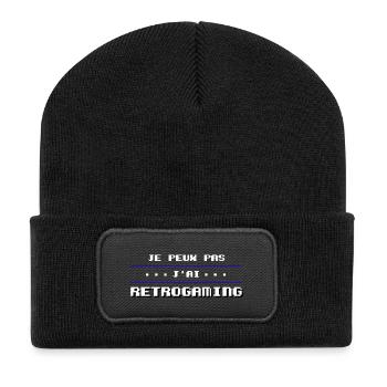 Je peux pas j'ai retrogaming - Beanie recyclé à patch - noir - Devant