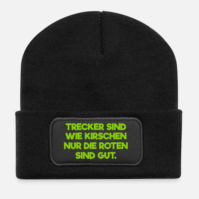 Landwirt Shirt - Lustiges Bauer Bäuerin Geschenk - Recycelte Patch Beanie - Schwarz