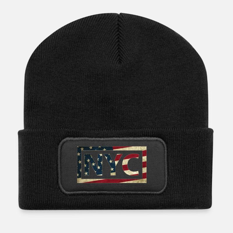 NYC (New York City) - Recycled Patch Beanie - black