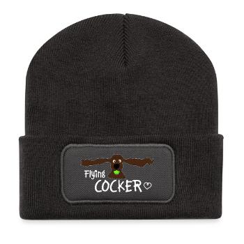 Cocker Spaniel - Beanie recyclé à patch - charbon - Devant