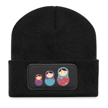 matriochkas - Beanie recyclé à patch - noir - Devant