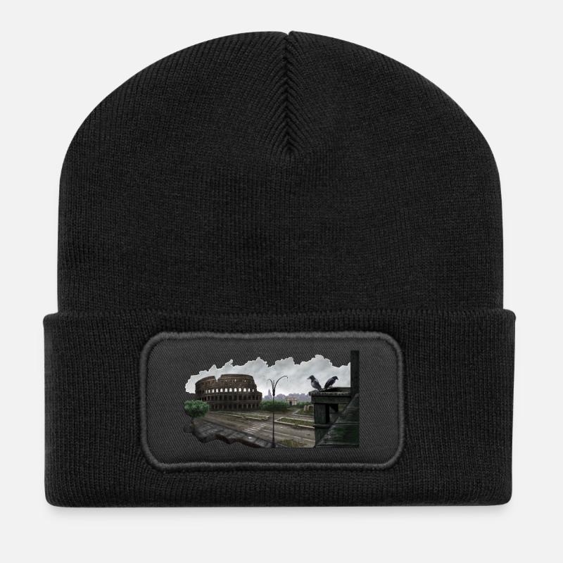 forsaken colosseo - Recycelte Patch Beanie - Schwarz