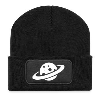 Saturne - Beanie recyclé à patch - noir - Devant
