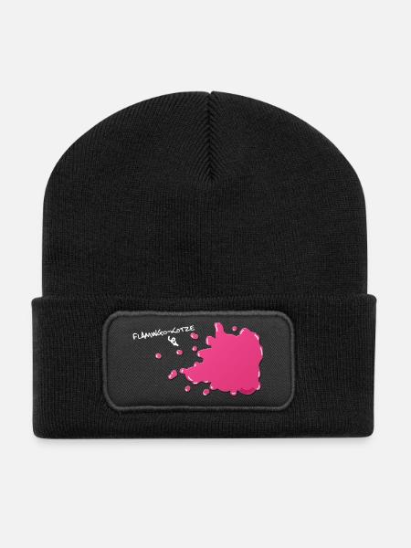 Flamingokotze - Recycelte Patch Beanie - Schwarz