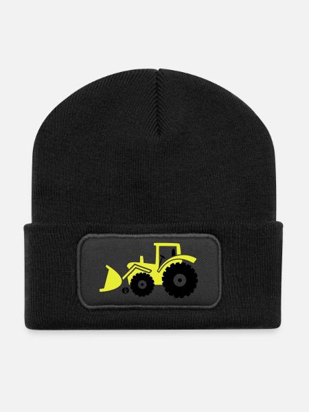 Tractor front loader Bulldog wheel loader with - Beanie recyclé à patch - noir