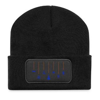 christmas design - Recycelte Patch Beanie - Schwarz - Vorne