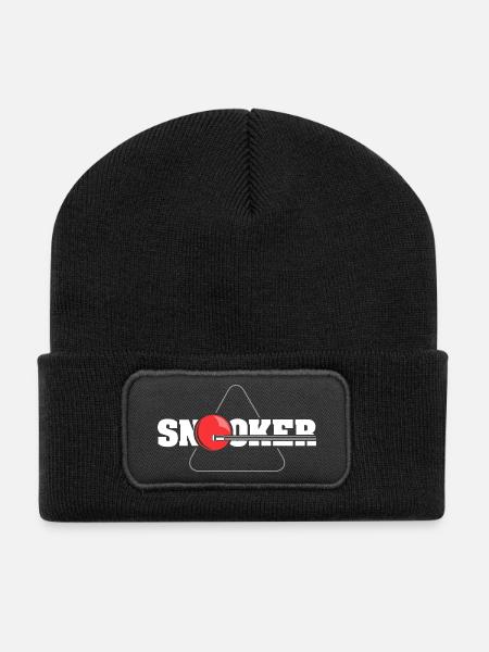 Snooker Spieler Billard Verein Logo Symbol icon - Recycelte Patch Beanie - Schwarz