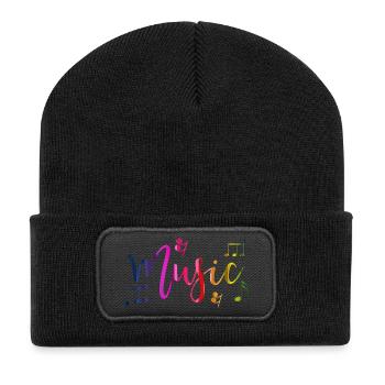 Colorful Design and Vibrant Music - Recycled Patch Beanie - black - Front