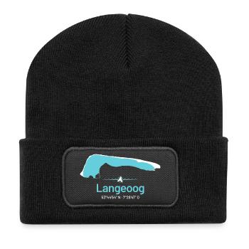 Langeoog | Carte de conception - Beanie recyclé à patch - noir - Devant