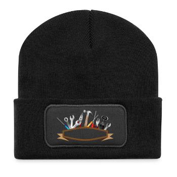 Bannières et outils,Marteaux,Pinces,Tournevis - Beanie recyclé à patch - noir - Devant