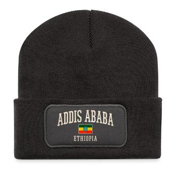 Arc vintage d’Addis-Abeba Ethio - Beanie recyclé à patch - charbon - Devant