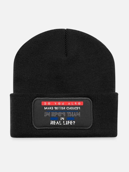 Die Wahl des Lebens und RPGs - Recycelte Patch Beanie - Schwarz
