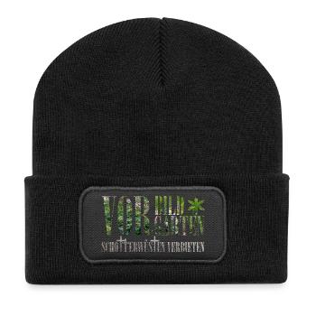 Vorbild Vorgarten - Recycelte Patch Beanie - Schwarz - Vorne