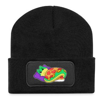 Schlange Schlafen Decke - Recycelte Patch Beanie - Schwarz - Vorne