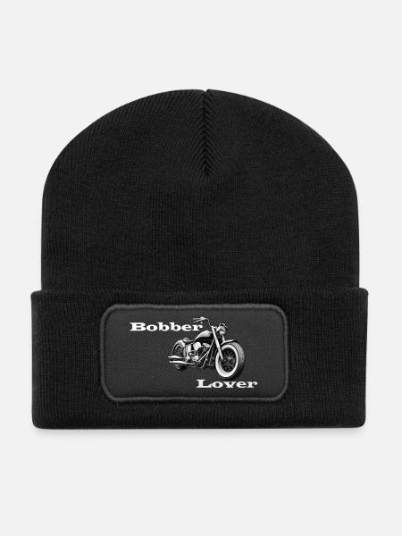 Bobber Lover weiß - Recycelte Patch Beanie - Schwarz