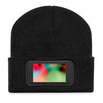 Happy Star - Recycelte Patch Beanie - Schwarz - Vorne