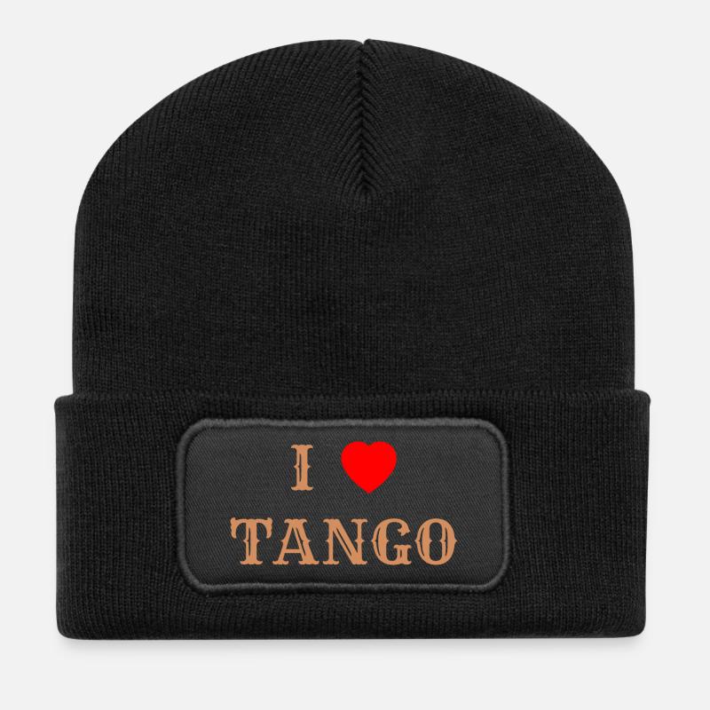 Ich liebe Tango - Vintage - Recycelte Patch Beanie - Schwarz