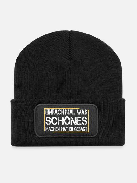 Just do something nice, he said - Recycled Patch Beanie - black