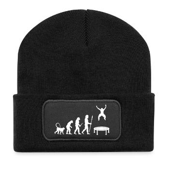 Trampolinspringer Entwicklung - Recycelte Patch Beanie - Schwarz - Vorne