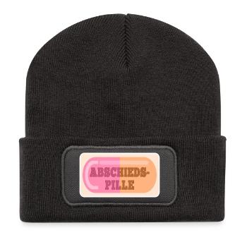 ABSCHIEDSPILLE ABSCHIED - Recycelte Patch Beanie - Dunkelgrau - Vorne