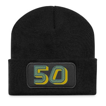 50. 50 JAHRE. 50-JÄHRIGES JUBILÄUM. 50-JÄHRIGES JUBILÄUM. - Recycelte Patch Beanie - Schwarz - Vorne