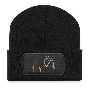 Skateboarder Cardiogram - Recycled Patch Beanie - black - Front