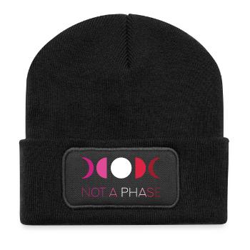 LGBTQ Pride Month - Keine Phase - Lesbisch - Recycelte Patch Beanie - Schwarz - Vorne