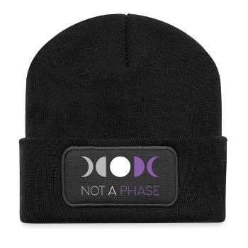 LGBTQ Pride Month - Keine Phase - Asexuell - Recycelte Patch Beanie - Schwarz - Vorne