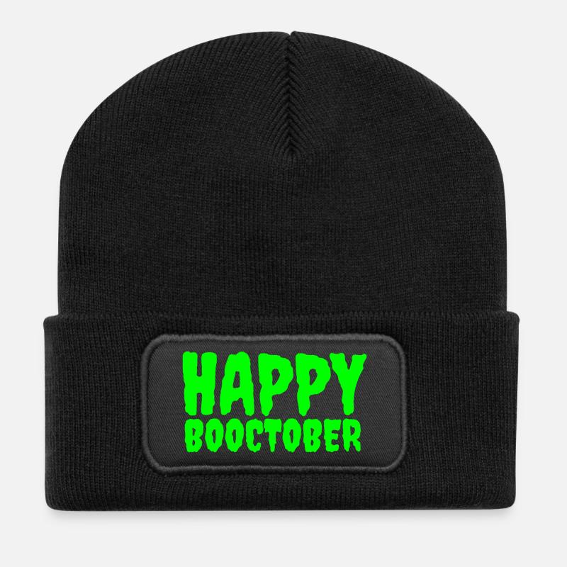 Kürbis Halloween Wahnsinn - Recycelte Patch Beanie - Schwarz