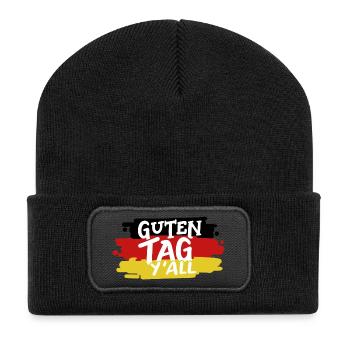 Deutschland Deutsche Flagge - Recycelte Patch Beanie - Schwarz - Vorne