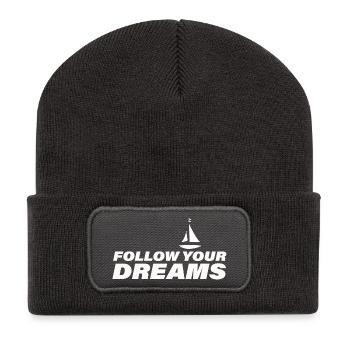 FOLLOW YOUR DREAMS - Recycled Patch Beanie - dark grey - Front