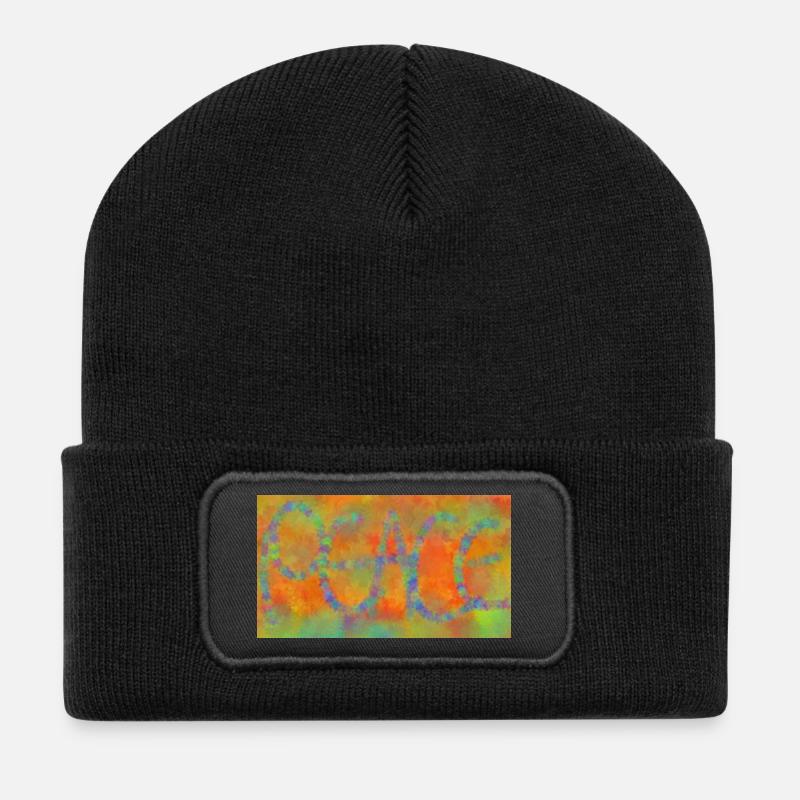 Friede - Recycelte Patch Beanie - Schwarz