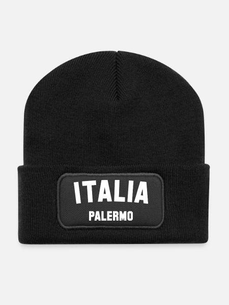 ITALIE PALERME Italie - Beanie recyclé à patch - noir