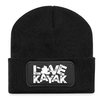 Love Kayak Logo Tee - Recycled Patch Beanie - black - Front