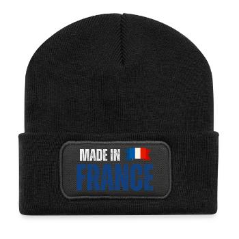 Made in France, French pride - Recycled Patch Beanie - black - Front